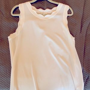 White scalloped tank blouse M